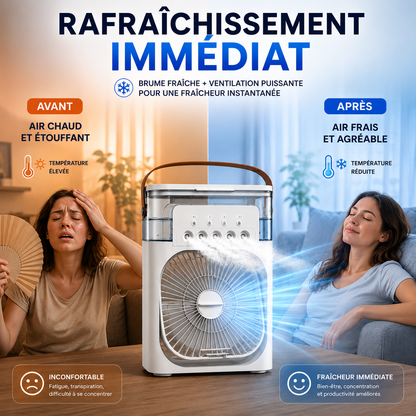 Aorys | Ventilateur Brumisateur Portable 3-en-1