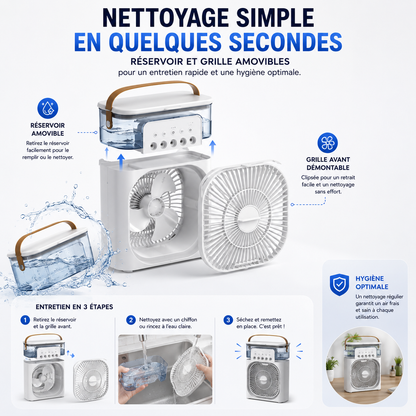 Aorys | Ventilateur Brumisateur Portable 3-en-1